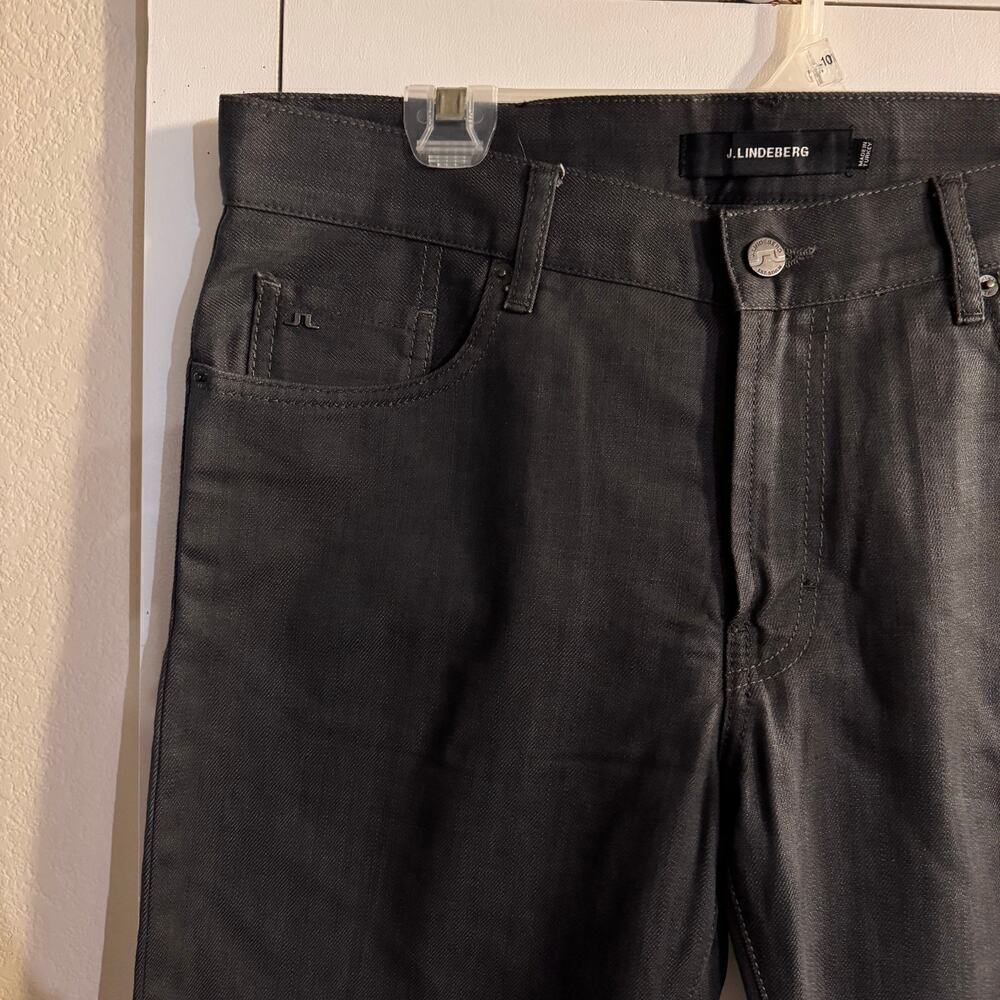 J.Lindeberg Mens Jeans 34x34 Jay Grey Denim Straight Leg Pants Zip Accent — image 3 of 8